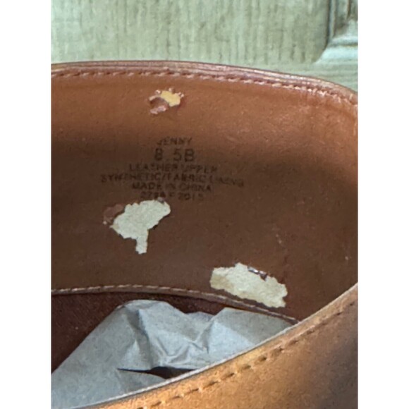 Ralph Lauren Jenny Women Size 8.5B Tan Leather Gold Hardware Riding Tall Boot - Picture 6 of 9